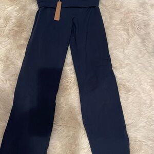 SKIMS Blue knit fold over pants.